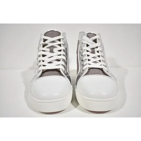 Christian Louboutin Mens Louis Orlato Flat Elegant Argento High Top Sneaker 42 9